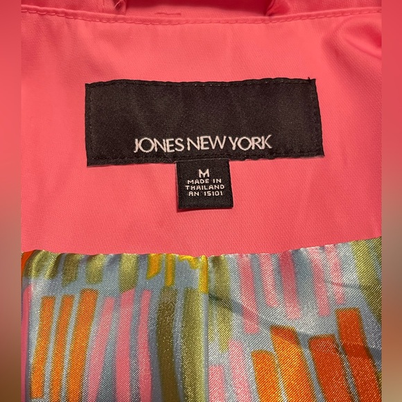 Jones New York Women’s Vibrant Pink Trench Rain Coat Single Breast  Size M - Picture 8 of 15